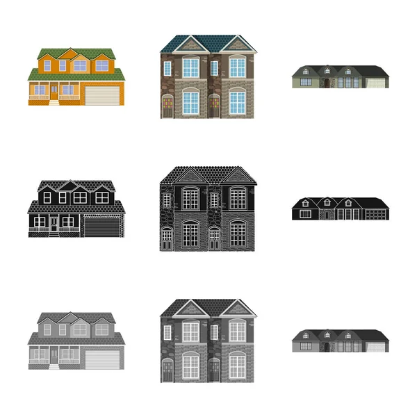 Векторный Дизайн Здания Логотипа Набор Векторных Значков Здания Крыши Склада — стоковый вектор