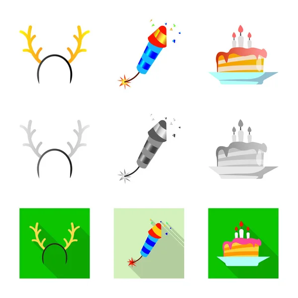 Vektor-Design von Party und Geburtstagssymbol. Sammlung von Party- und Feier-Vektor-Illustration. — Stockvektor