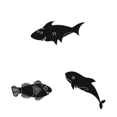 Deniz ve hayvan logo vektör Illustration. Deniz ve deniz hisse senedi vektör çizim.