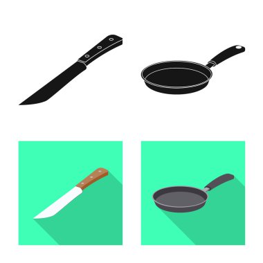 Mutfak ve yemek simge vektör Illustration. Hisse senedi için mutfak ve cihazı vektör simge topluluğu.