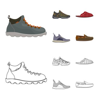 Ayakkabı ve ayakkabı logo yalıtılmış nesne. Ayakkabı ayarla ve vektör simge stok ayak.