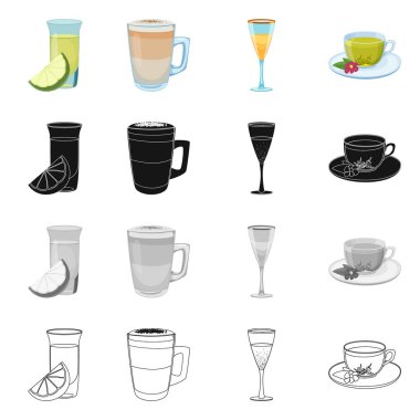 İçki ve bar logo vektör Illustration. İçki topluluğu ve hisse senedi için parti vektör simgesi.