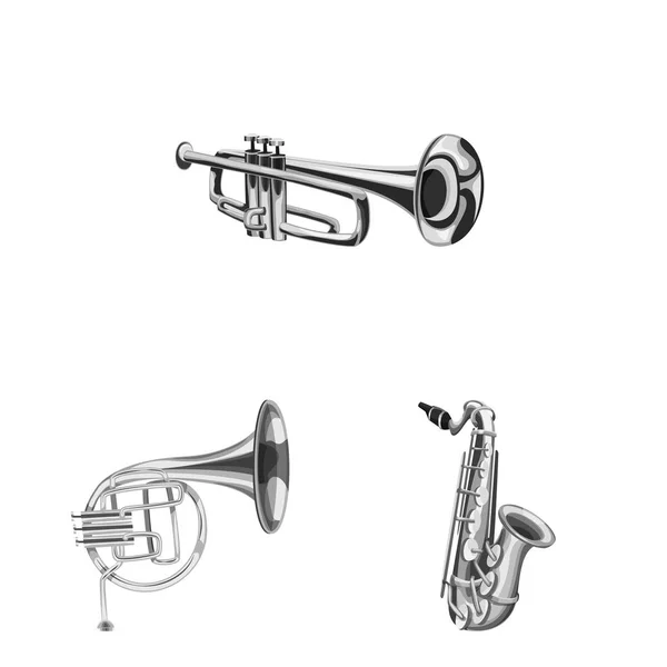 Progettazione vettoriale di musica e sintonia icona. Serie di illustrazioni vettoriali di musica e strumenti . — Vettoriale Stock