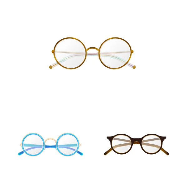 Απομονωμένο αντικείμενο γυαλιά και το πλαίσιο του συμβόλου. Συλλογή από γυαλιά και αξεσουάρ σύμβολο μετοχής για το web. — Διανυσματικό Αρχείο