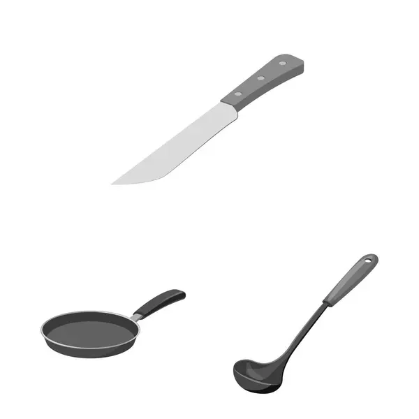 Isolé objet de cuisine et cuisinier symbole. Ensemble de symbole de stock de cuisine et d'appareil pour le web . — Image vectorielle