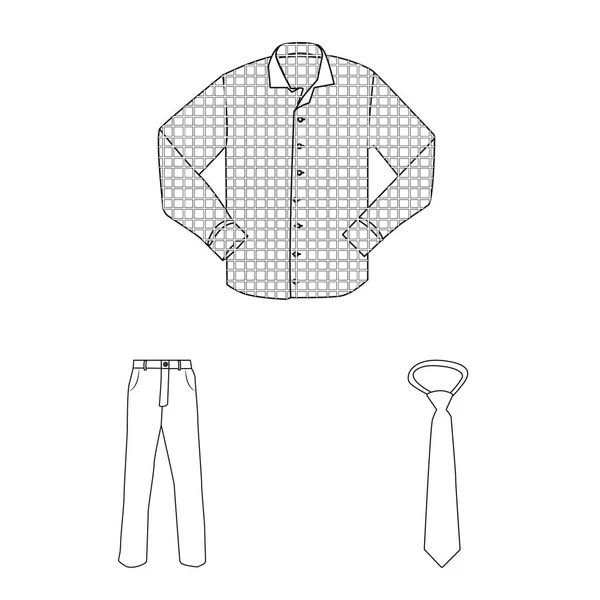 Vectorillustratie van mens en kleding pictogram. Instellen van de mens en dragen aandelensymbool voor web. — Stockvector