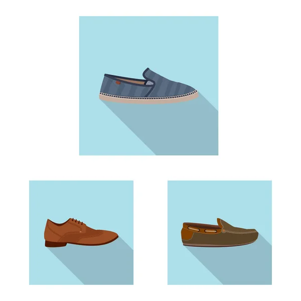 Diseño vectorial del logotipo del zapato y del calzado. Set de zapato y pie vector icono para stock . — Archivo Imágenes Vectoriales