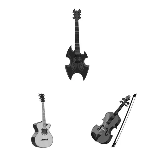 Ilustración vectorial de música y logotipo de melodía. Colección de música y vector de herramientas icono para stock . — Vector de stock