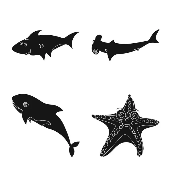 海や動物のロゴのベクター イラストです。海と海洋株式ベクトル イラスト集. — ストックベクタ
