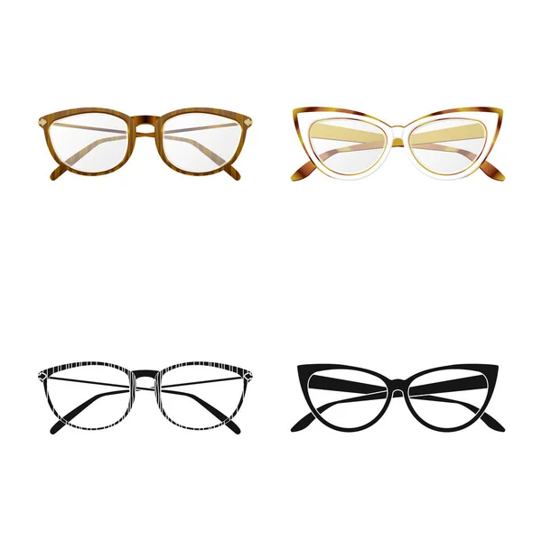 Illustration vectorielle des lunettes et de l'icône cadre. Collection de lunettes et accessoires illustration vectorielle de stock . — Image vectorielle