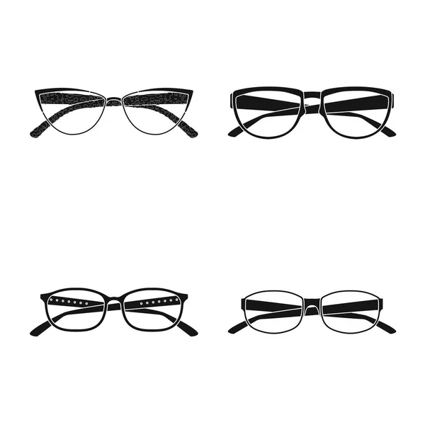 Objeto aislado de gafas y símbolo del marco. Colección de gafas y accesorio icono vectorial para stock . — Vector de stock