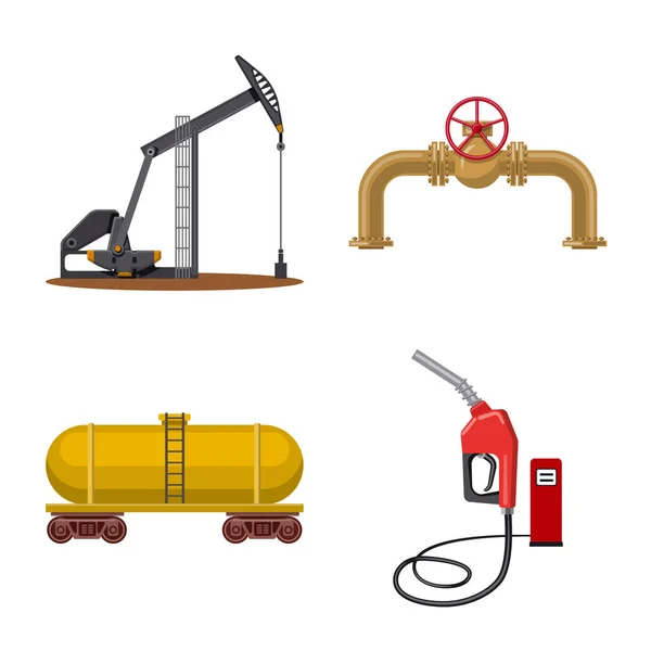 Векторное проектирование нефтегазового знака. Комплект векторной иллюстрации запасов нефти и бензина . — стоковый вектор