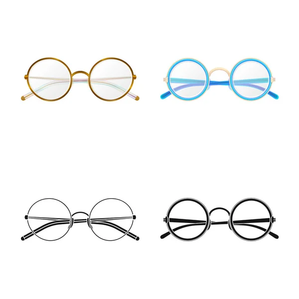 Objet isolé de lunettes et icône de cadre. Jeu de lunettes et accessoire illustration vectorielle de stock . — Image vectorielle