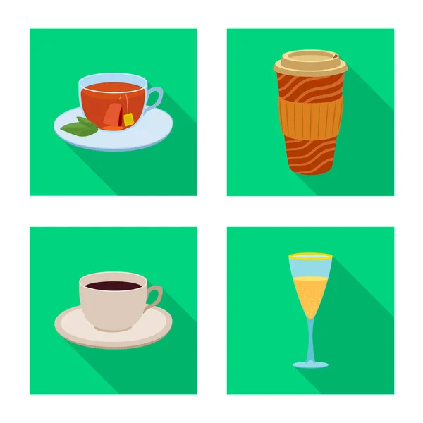 Design vettoriale dell'icona della bevanda e del bar. Raccolta di illustrazione vettoriale di bevande e scorte di partito . — Vettoriale Stock