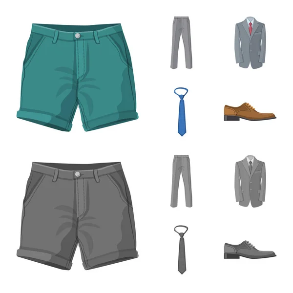 Illustrazione vettoriale del logo dell'uomo e dell'abbigliamento. Collezione di uomo e indossare icona vettoriale per magazzino . — Vettoriale Stock