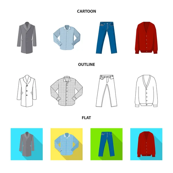 남자와 의류 아이콘의 고립 된 개체입니다. 남자의 설정 하 고 주식 벡터 일러스트 레이 션을 착용. — 스톡 벡터