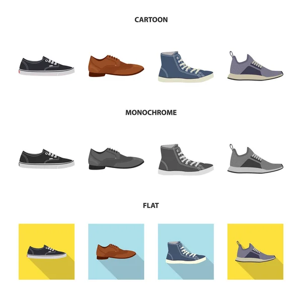 Ізольований об'єкт взуття та взуття значок. Набір взуття і ноги Векторні значки на складі . — стоковий вектор