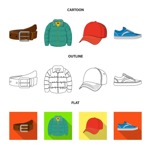 Geïsoleerde object van mens en kleding symbool. Instellen van de mens en dragen aandelensymbool voor web. — Stockvector