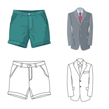 Adam ve giyim simge vektör Illustration. Adam ve aşınma vektör simgesini hissenin topluluğu.