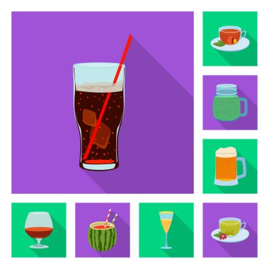 İçki ve bar sembolü yalıtılmış nesne. İçki topluluğu ve hisse senedi için parti vektör simgesi.