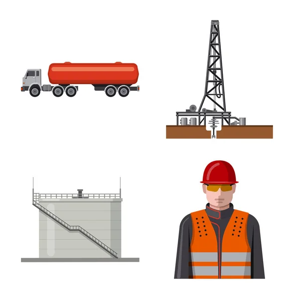 Isolierte Objekt der Öl-und Gas-Ikone. Sammlung von Öl und Benzin-Vektor-Symbol für Aktien. — Stockvektor