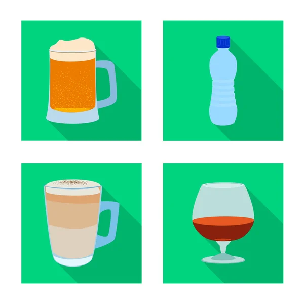 Vector design of drink and bar symbol. Set of drink and party vector icon for stock. — Stock Vector