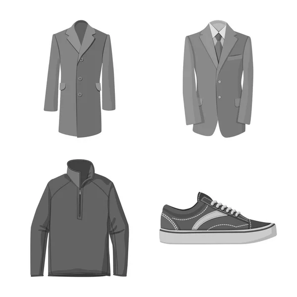 Projeto vetorial do homem e logotipo da roupa. Conjunto de homem e desgaste estoque vetor ilustração . —  Vetores de Stock