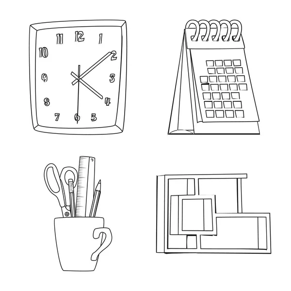 Isoliertes Möbelstück und Arbeitssymbol. Set von Möbeln und Home Vektor Icon für Lager. — Stockvektor