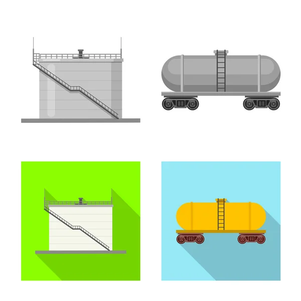 Objeto isolado do ícone de óleo e gás. Conjunto de óleo e gasolina estoque vetor ilustração . — Vetor de Stock