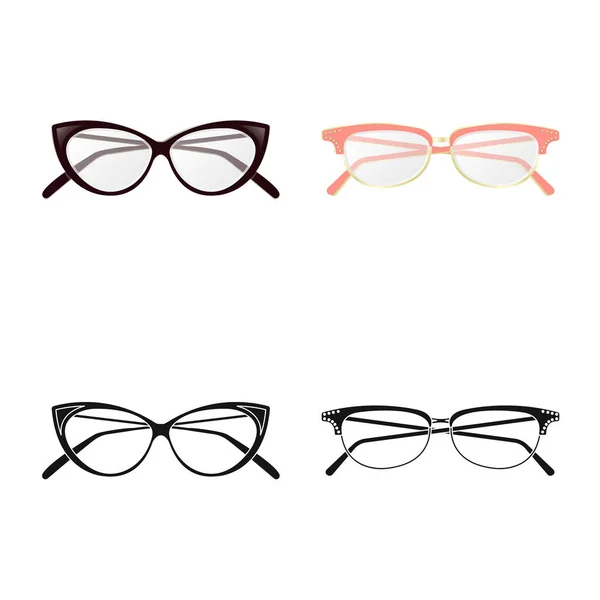 Isoliertes Objekt aus Brille und Rahmen-Ikone. Sammlung von Brillen und Zubehör Stock Vector Illustration. — Stockvektor