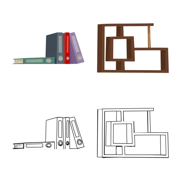 Diseño vectorial de muebles y logotipo de trabajo. Conjunto de muebles y vector de inicio icono para la acción . — Vector de stock