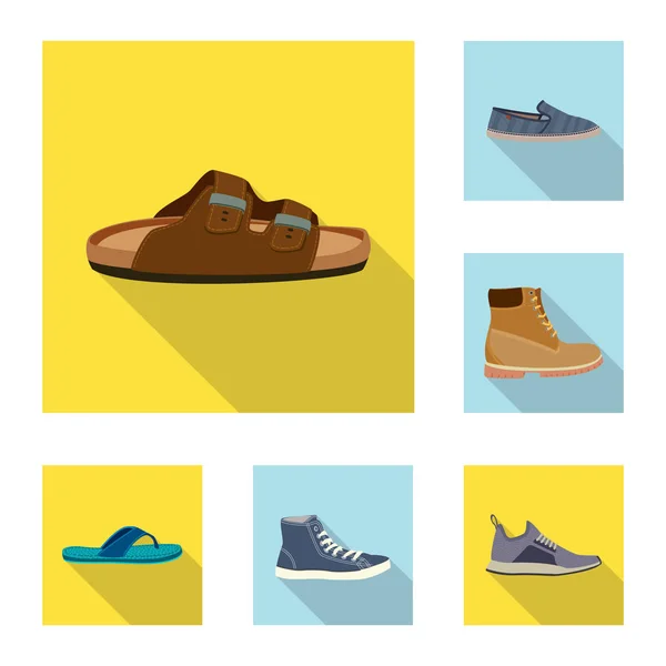 Vektor-Design von Schuhen und Schuhen Logo. Set von Schuh-und Fußstock-Symbol für Web. — Stockvektor
