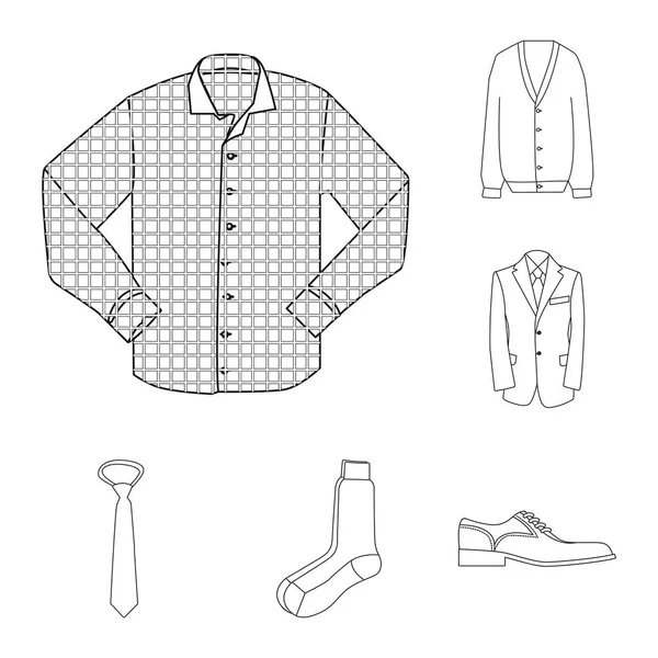 Vectorillustratie van mens en kleding pictogram. Collectie van mens en slijtage vector pictogram voor voorraad. — Stockvector