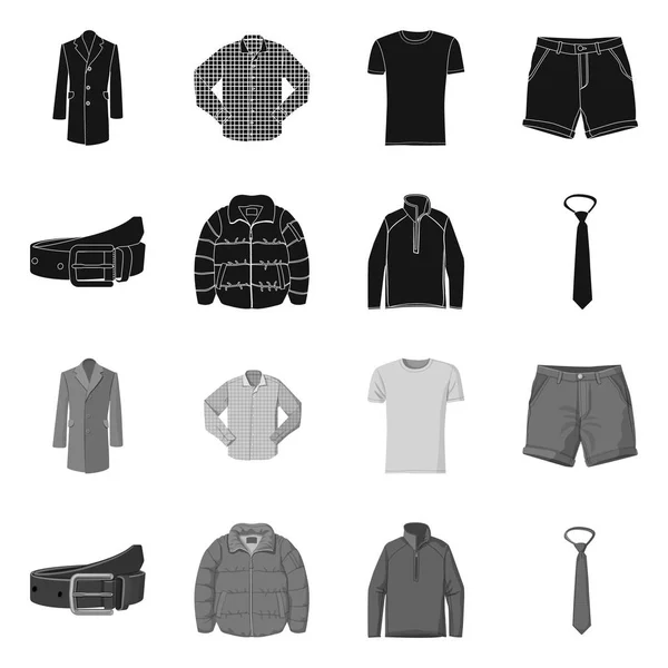 Conception vectorielle de l'homme et le symbole des vêtements. Ensemble de l'homme et porter le symbole de stock pour le web . — Image vectorielle