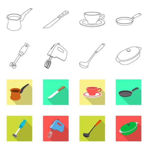 Изолированный объект кухни и знак повара. Коллекция векторной иконки для кухни и бытовой техники на складе . — стоковый вектор