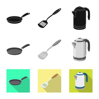 Mutfak ve yemek simgesi yalıtılmış nesne. Web için mutfak ve cihaz hisse senedi simgesi kümesi.