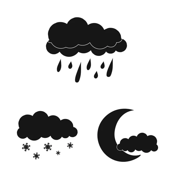 Progettazione vettoriale del clima e del clima simbolo. Serie di meteo e nubi stock illustrazione vettoriale . — Vettoriale Stock