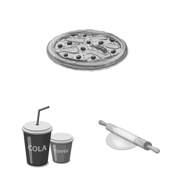 Εικονογράφηση διάνυσμα πίτσα και τροφίμων λογότυπο. Σύνολο πίτσα και Ιταλία σύμβολο μετοχής για το web. — Διανυσματικό Αρχείο