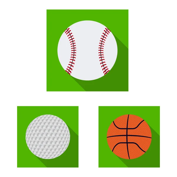 Векторная иллюстрация значка спорта и мяча. Набор спортивных и спортивных векторных значков для инвентаря . — стоковый вектор