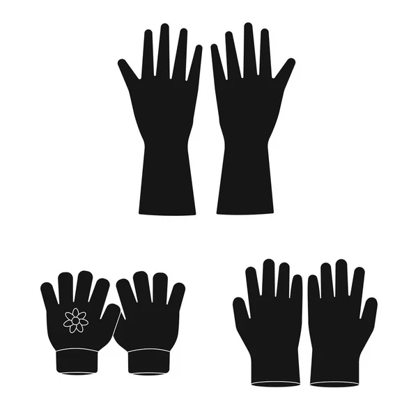 手套和冬季标志的矢量设计。网络手套和设备库存符号的收集. — 图库矢量图片