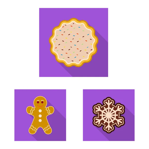 Conception vectorielle du biscuit et du symbole de cuisson. Collection d'illustrations vectorielles de biscuits et de chocolat . — Image vectorielle