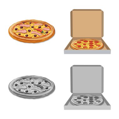 Pizza ve gıda simge vektör Illustration. Pizza topluluğu ve hisse senedi için İtalya vektör simgesi.
