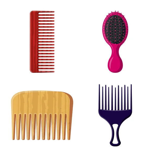 Vector illustration of brush and hair sign. Collection of brush and hairbrush vector icon for stock. — Stock Vector