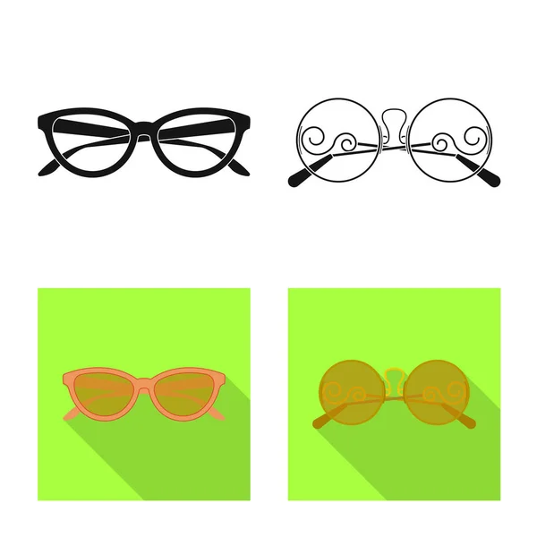 Diseño vectorial de gafas y símbolo de gafas de sol. Colección de gafas y símbolo de stock accesorio para web . — Archivo Imágenes Vectoriales