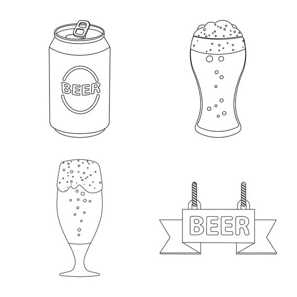 Ilustración vectorial del logotipo del pub y la barra. Colección de pub y vector interior icono para stock . — Vector de stock