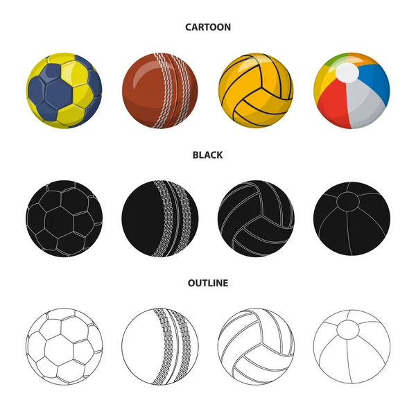 Ilustração vetorial de esporte e símbolo de bola. Coleção de esporte e símbolo de estoque atlético de web . — Vetor de Stock