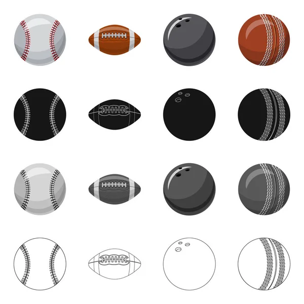 Isolationsobjekt des Sports und Ball-Ikone. Set von Sport und athletischen Aktiensymbol für das Web. — Stockvektor