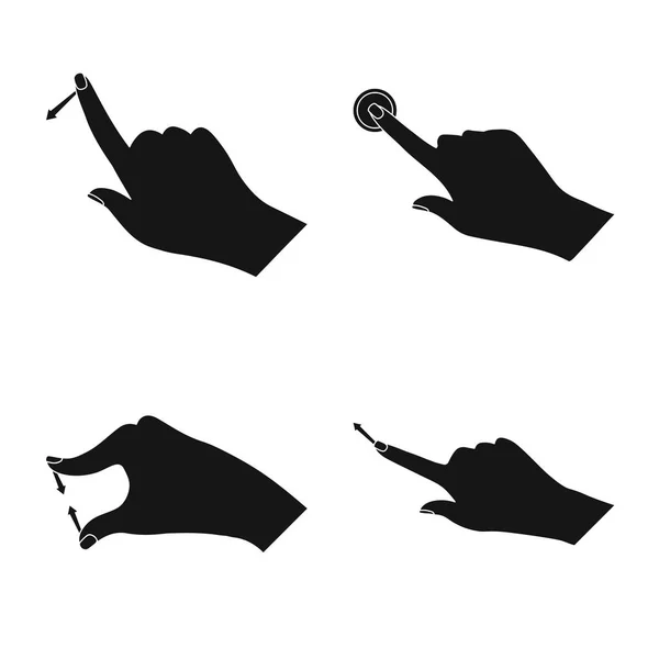 Vectorillustratie van touchscreen en hand pictogram. Collectie van touchscreen en touch vector pictogram voor voorraad. — Stockvector