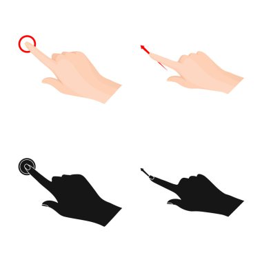 Dokunmatik ekran tasarımı vektör ve el işareti. Hisse senedi için dokunmatik ekran ve dokunmatik vektör simge topluluğu.