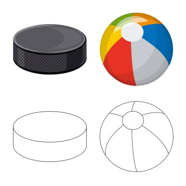 Spor ve topu simge vektör Illustration. Spor ve web için atletik hisse senedi simgesi toplama.